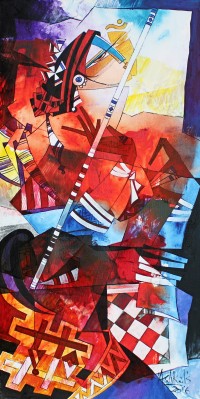 Ashkal, Acrylic on Canvas, 18" x 36", AC-ASH-037